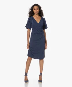 Plein Publique La Clarice Modalmix Jersey Jurk - Kobaltblauw