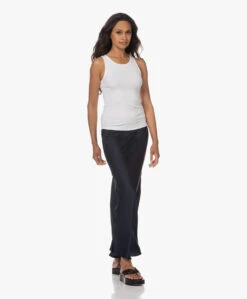 Woman By Earn Bo Satijnen Maxi Rok - Navy -Mode Kleding 230622 7f64a24a 3e66 498b a77a 5b7dabb4fd5a