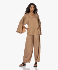 By Malene Birger Calias Twill Blouse - Tobacco Brown -Mode Kleding 230622 a080f465 c6a6 4d64 916a 1a8aa38c8d2a