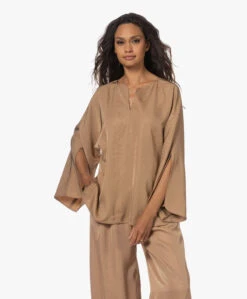 By Malene Birger Calias Twill Blouse - Tobacco Brown -Mode Kleding 230622 a7c59394 17cf 48f4 8675 c76e632fce6a