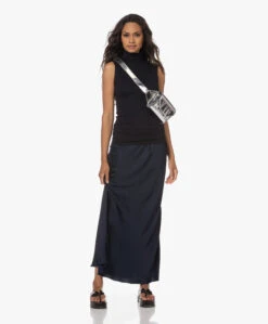 Woman By Earn Bo Satijnen Maxi Rok - Navy -Mode Kleding 230622 c72871b8 5c0c 402f 83c8 b62830c5f4f4