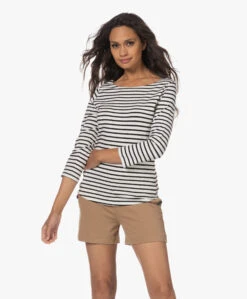 No Man'S Land Gestreept Viscosemix T-Shirt - Zwart -Mode Kleding 230622 dabf8c25 342e 4d7d a697 bdffcb7e8eac