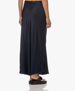 Woman By Earn Bo Satijnen Maxi Rok - Navy -Mode Kleding 230622 fc0042da 346f 4f8c b2fd b21badee3358
