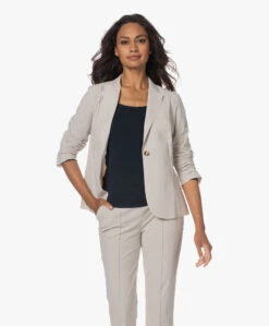Lasalle Italiaanse Tech Jersey Blazer - Natural -Mode Kleding 230627 0d29d4e8 cd51 4463 a447 f95081c8001e