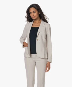 Lasalle Italiaanse Tech Jersey Blazer - Natural -Mode Kleding 230627 6ef3823b d9ea 4183 a66e fc9e1a5944b4
