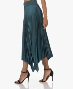 Joseph Ade Plissé Satijnen Midi Rok - Dark Teal -Mode Kleding 230629 30fcf3ec d64a 4d6a bdb6 9e33b8e522e5