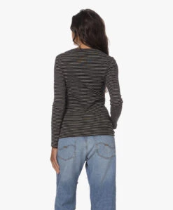 Closed Gestreepte Longsleeve Met Boothals - Zwart -Mode Kleding 230629 3e867719 cca3 4e34 b559 89ba82a79f8e