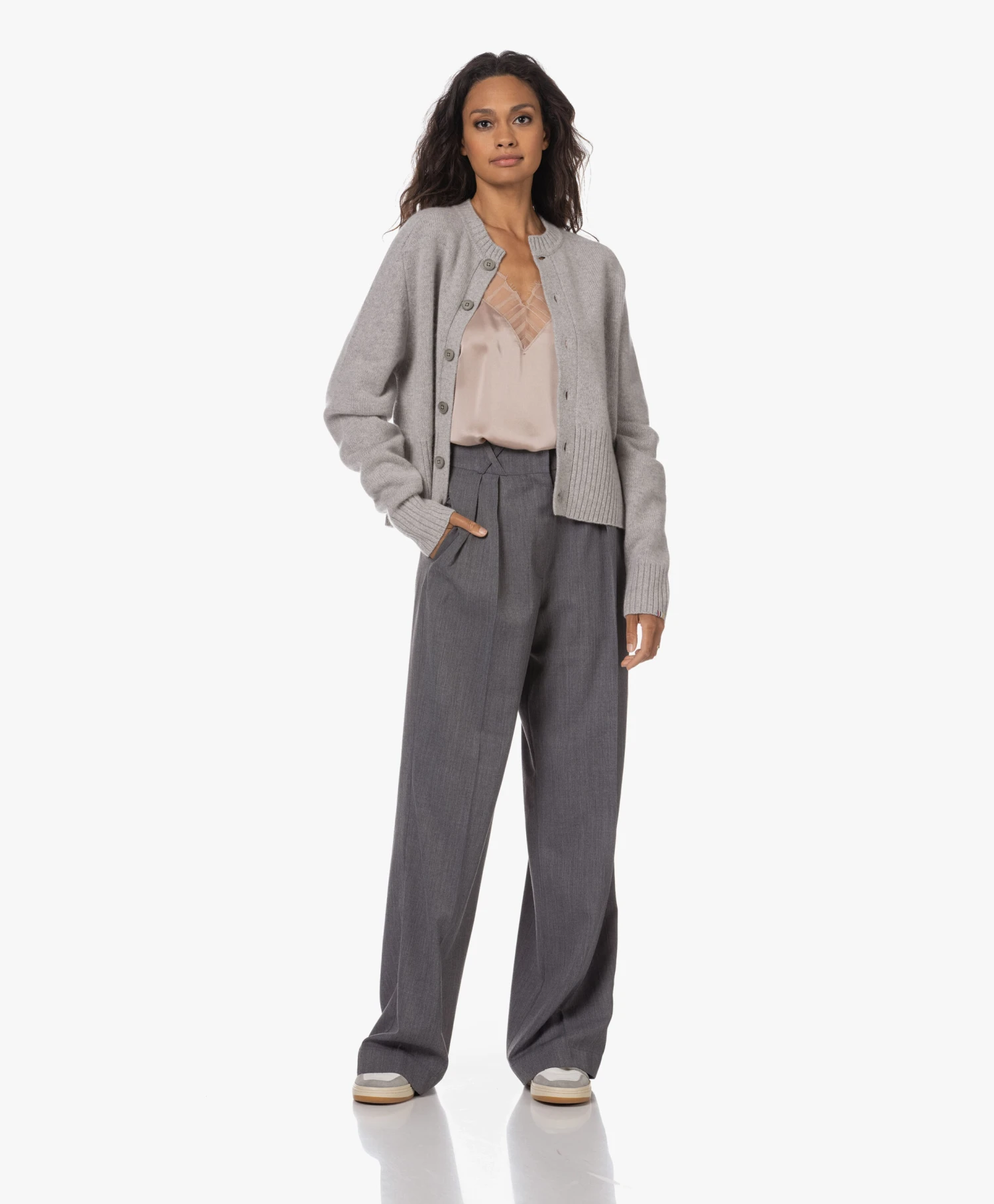 Closed Low-Top Leren Sneakers - Grey Alabaster 9 Closed Low-Top Leren Sneakers - Grey Alabaster - Afbeelding 9