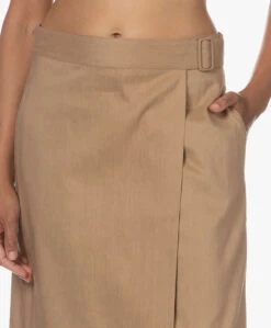 Vince Linnen-Viscose Midi Wikkelrok - Sandshell -Mode Kleding 230629 4f4183f4 f67b 402c 8c37 24a4e9c179d6