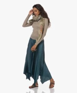 Joseph Ade Plissé Satijnen Midi Rok - Dark Teal -Mode Kleding 230629 9002e2c8 b97e 4e46 87c1 267883e05dea