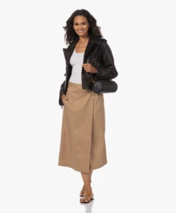 Vince Linnen-Viscose Midi Wikkelrok - Sandshell -Mode Kleding 230629 b6c4cbe9 3859 422b bd30 9623899d032e