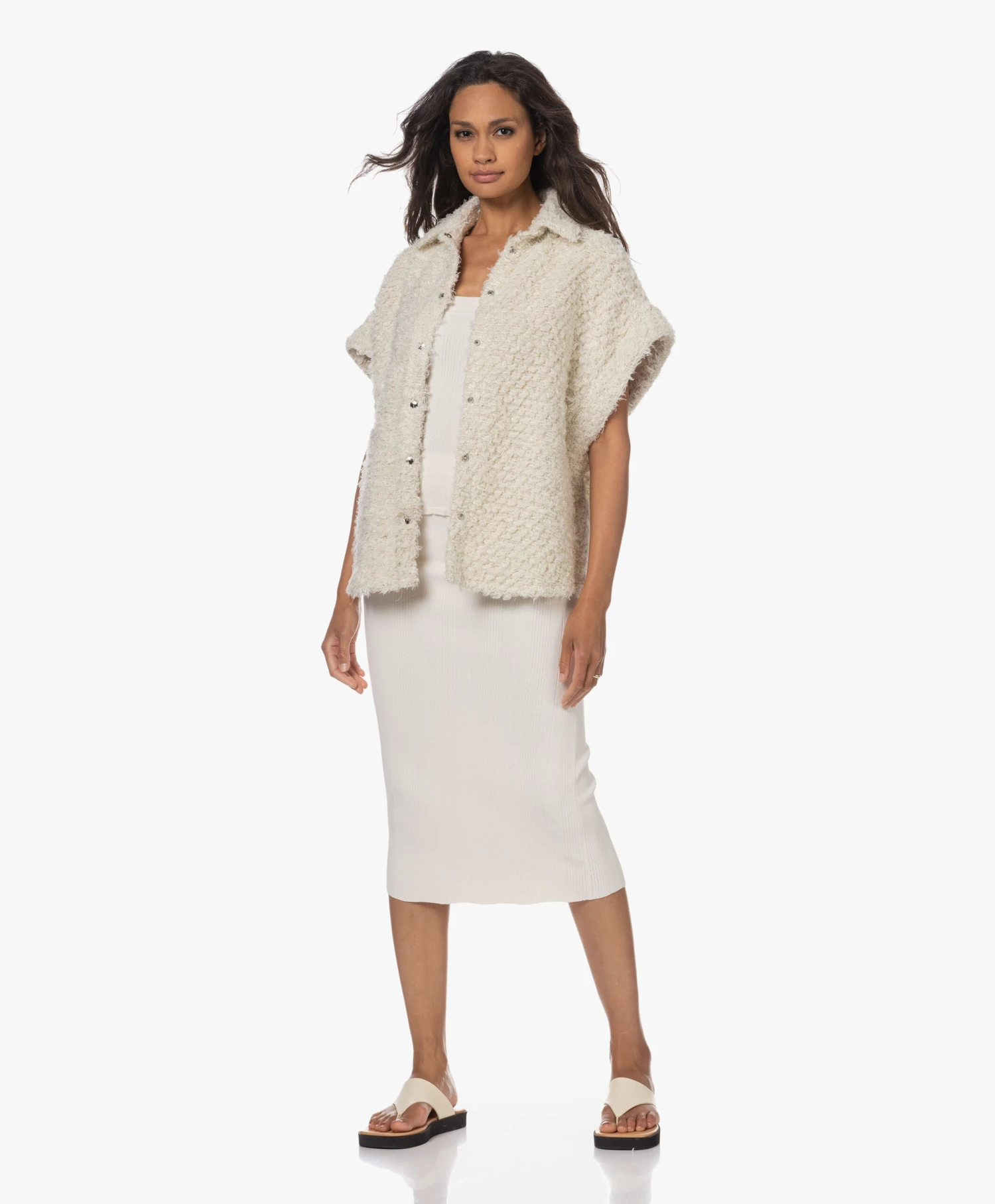 Iro Pointelle Midi-Rok - Mastic 3 Iro Pointelle Midi-Rok - Mastic - Afbeelding 3