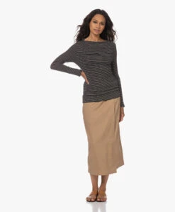 Closed Gestreepte Longsleeve Met Boothals - Zwart -Mode Kleding 230629 efd05135 7693 45fb 91e5 1da86716980b