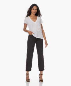 Iro Rodeo Linnen V-Hals T-Shirt - Wit -Mode Kleding 230704 10ddbf5d b794 423b 858a 2a68d1031624