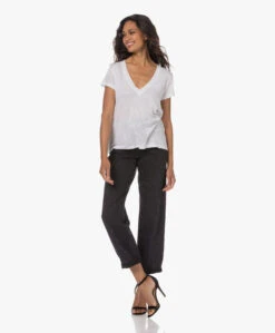 Iro Rodeo Linnen V-Hals T-Shirt - Wit -Mode Kleding 230704 14213c30 b9dd 4e5a 8a46 d15469f4808f