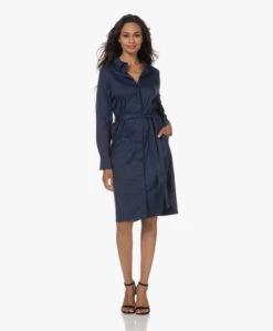Lasalle Poplin Blousejurk Met Ceintuur - Navy -Mode Kleding 230704 15bd6fb7 6c2d 49d9 ac77 f28c1ac98ac7