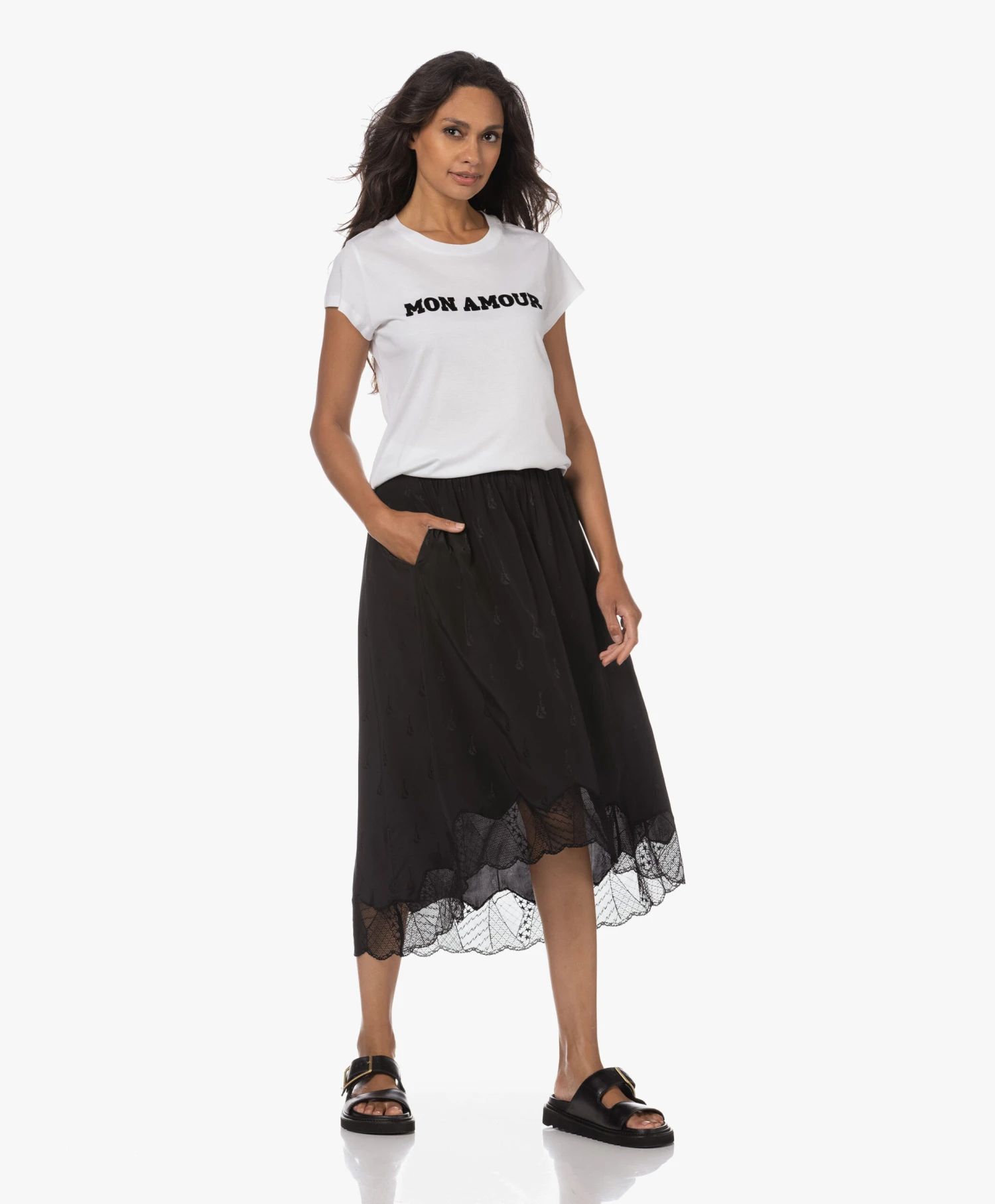 Zadig & Voltaire Joslin Zijden Jacquard Guitar Rok - Zwart 13 Zadig & Voltaire Joslin Zijden Jacquard Guitar Rok - Zwart - Afbeelding 13