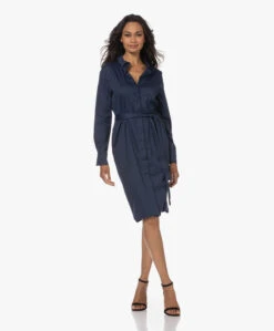 Lasalle Poplin Blousejurk Met Ceintuur - Navy -Mode Kleding 230704 1b66c149 0bdb 4c06 a3f0 b350e366a3d4