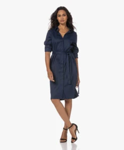Lasalle Poplin Blousejurk Met Ceintuur - Navy -Mode Kleding 230704 3528da71 fc4d 4156 84b8 a645b480df2a