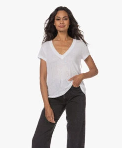 Iro Rodeo Linnen V-Hals T-Shirt - Wit -Mode Kleding 230704 3d08cef8 c35b 403b 9cd3 4cbdfa102dac