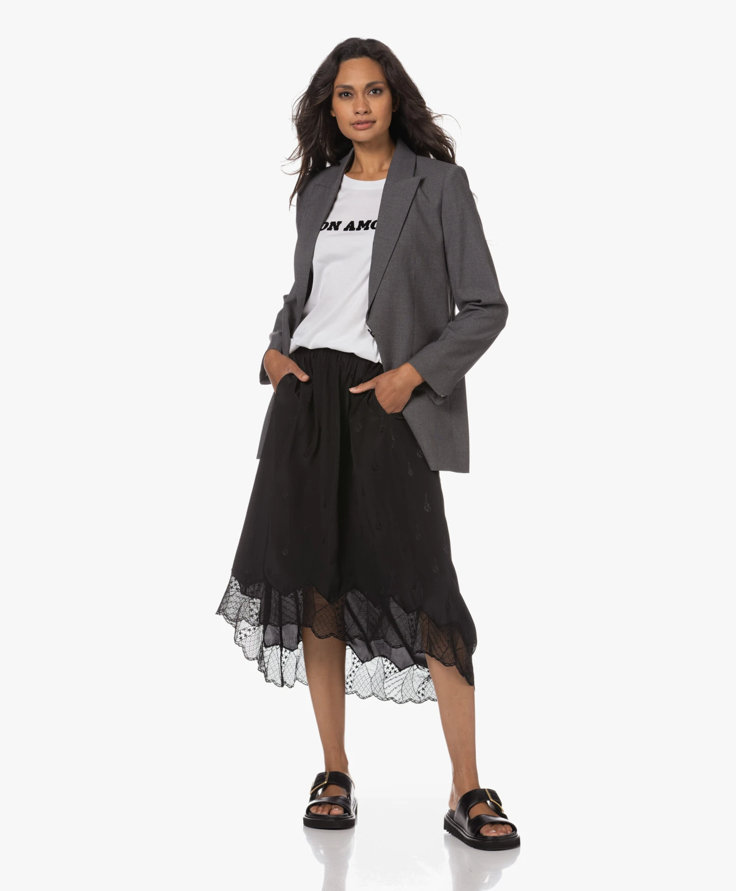 Zadig & Voltaire Woop Mon Amour Print T-Shirt - Wit 2 Zadig & Voltaire Woop Mon Amour Print T-Shirt - Wit - Afbeelding 2