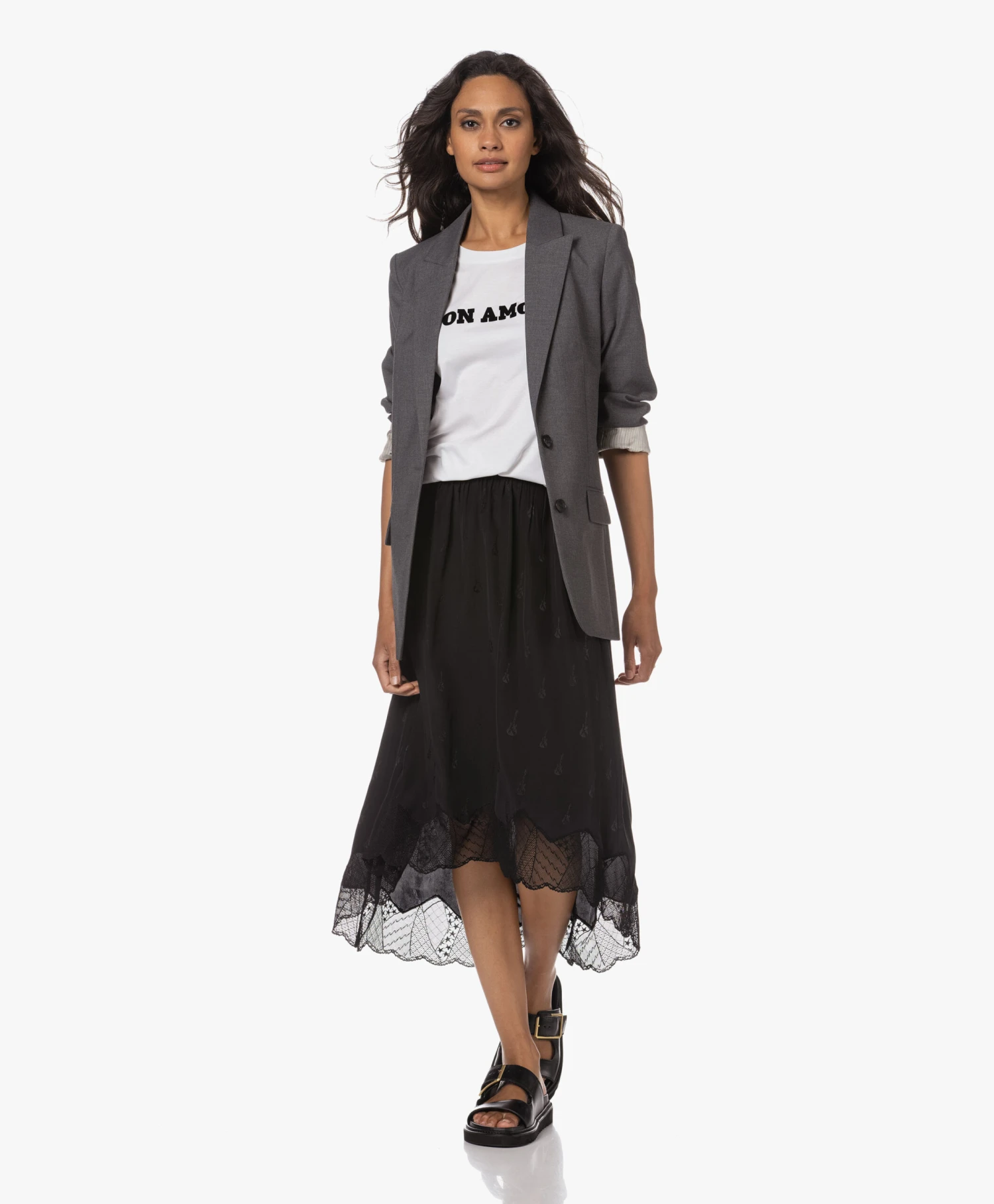 Zadig & Voltaire Joslin Zijden Jacquard Guitar Rok - Zwart 12 Zadig & Voltaire Joslin Zijden Jacquard Guitar Rok - Zwart - Afbeelding 12