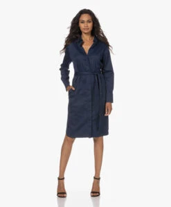 Lasalle Poplin Blousejurk Met Ceintuur - Navy -Mode Kleding 230704 ad64e85d 2661 472f 9cea e3e3077280a5