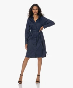Lasalle Poplin Blousejurk Met Ceintuur - Navy -Mode Kleding 230704 b043a543 ecb5 4f9a 9616 04e22e2f90df