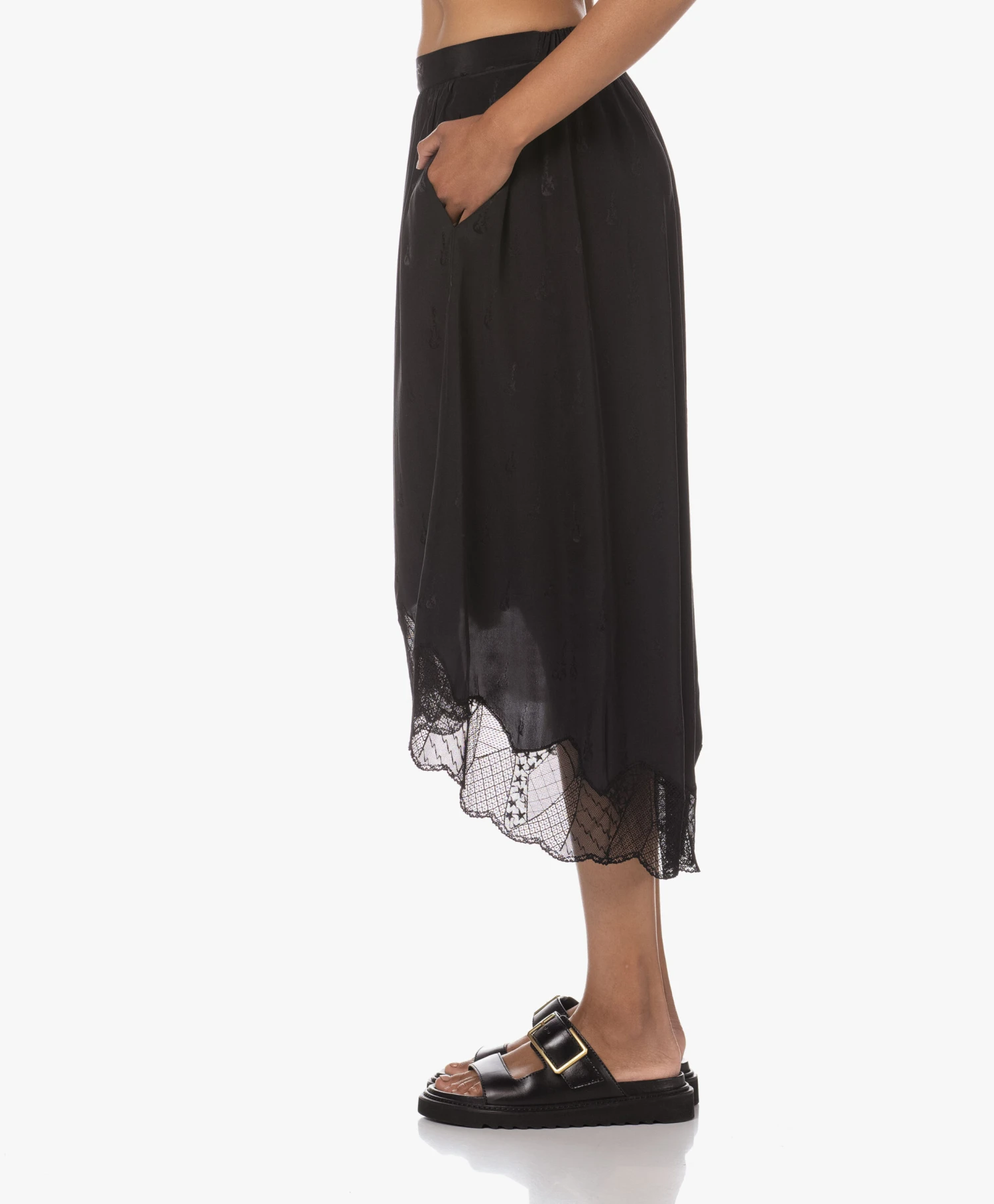 Zadig & Voltaire Joslin Zijden Jacquard Guitar Rok - Zwart 7 Zadig & Voltaire Joslin Zijden Jacquard Guitar Rok - Zwart - Afbeelding 7