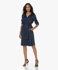 Lasalle Poplin Blousejurk Met Ceintuur - Navy -Mode Kleding 230704 d3f94475 6837 4e3b bc75 b72f3f8e328a
