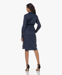 Lasalle Poplin Blousejurk Met Ceintuur - Navy -Mode Kleding 230704 dcf7174d 7875 463b 8199 ddfe7f3313f7