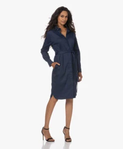 Lasalle Poplin Blousejurk Met Ceintuur - Navy -Mode Kleding 230704 e78210a8 bb05 4ea9 84b4 ea7747fd6f3c