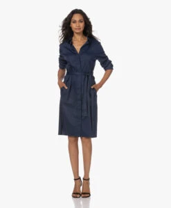 Lasalle Poplin Blousejurk Met Ceintuur - Navy -Mode Kleding 230704 f4bf2bd0 e352 4a72 9175 1ad15bf68b11