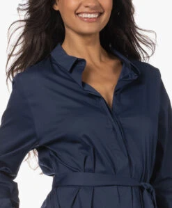 Lasalle Poplin Blousejurk Met Ceintuur - Navy -Mode Kleding 230704 f570c1b1 f134 4e66 a539 e1a26d09b549
