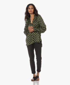 Lasalle Satijnen Blouse Met Geometrische Print - Groen/Zwart -Mode Kleding 230706 121cefae 3ab2 4dc0 b5d3 56abc1c40135