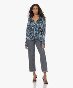 Pomandère Zijdemix Wikkelblouse Met Print - Ocean Blue -Mode Kleding 230706 7d97004b 9274 482d 9fb0 a7aff91c56d1