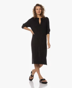 Sibin/Linnebjerg Alberta Merinwollen Rib Gebreide Jurk - Zwart -Mode Kleding 230711 08a7e0a6 e695 4bb0 97f1 7d79a254adef