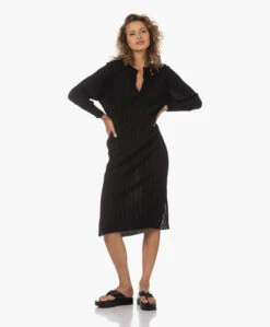 Sibin/Linnebjerg Alberta Merinwollen Rib Gebreide Jurk - Zwart -Mode Kleding 230711 0da9b2ba 358a 4d88 aa2c bfe5280f1afc