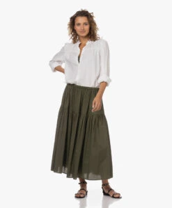 Rails Camille Lyocellmix Blouse Met Ruches - Wit -Mode Kleding 230711 94585606 e4b8 4062 8351 770c0eeccc14