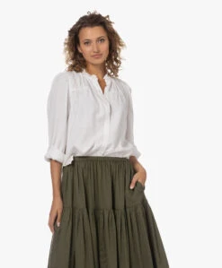 Rails Camille Lyocellmix Blouse Met Ruches - Wit -Mode Kleding 230711 ca0b08b8 e106 4897 9973 324f06b25bef