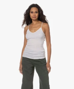 Hanro Cotton Seamless V-Hals Spaghetti Top - Wit