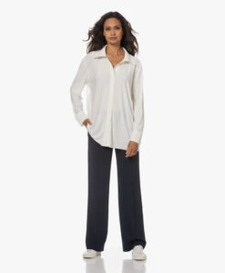 Norma Kamali Boyfriend Tech Jersey Blouse - Ivoor -Mode Kleding 230713 774e8e92 2474 4f0a 9727 03daa72fb510