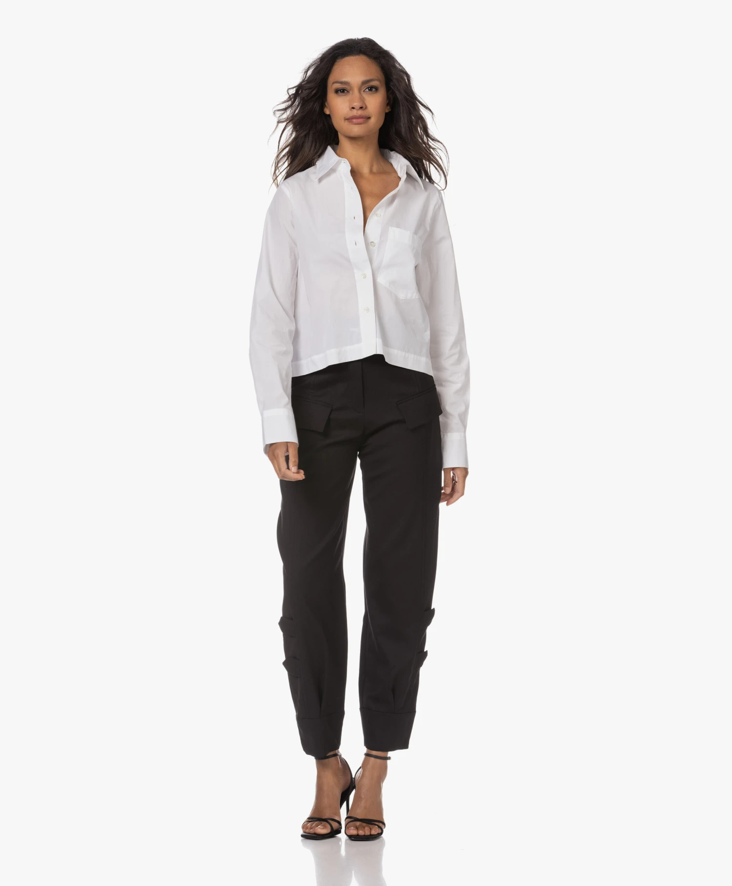 Closed Cropped Overhemdblouse - Wit 6 Closed Cropped Overhemdblouse - Wit - Afbeelding 6