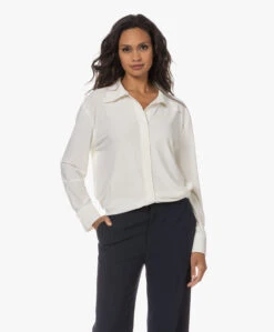 Norma Kamali Boyfriend Tech Jersey Blouse - Ivoor -Mode Kleding 230713 a1a15b9e fe47 4996 b2e4 8b61ca7d6d58