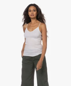 Hanro Cotton Seamless V-Hals Spaghetti Top - Wit -Mode Kleding 230713 bb1b2892 4cf9 434c 8b54 97512eafd16e