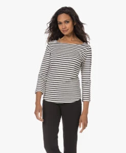 No Man'S Land Gestreept Viscosemix T-Shirt - Zwart -Mode Kleding 230713 ca533f49 7294 4747 a2df a0a8ef975b98