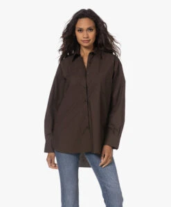 Filippa K Sammy Puur Katoenen Overhemd - Dark Chocolate -Mode Kleding 230713 e52a2346 6386 41cf a65c 991800e0dd43