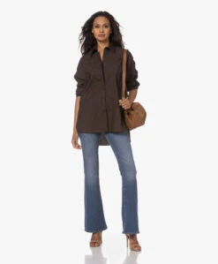 Filippa K Sammy Puur Katoenen Overhemd - Dark Chocolate -Mode Kleding 230713 ed42823a c9c2 44eb 95dd 253f1b675191