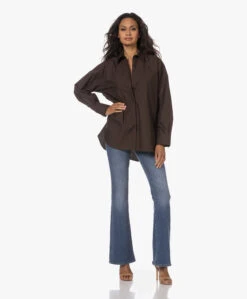 Filippa K Sammy Puur Katoenen Overhemd - Dark Chocolate -Mode Kleding 230713 f9aa9f0b d359 44cb 8b27 ebb6238f7058