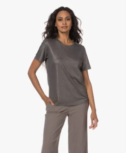 Majestic Filatures T-Shirt Met Glanscoating - Carbone